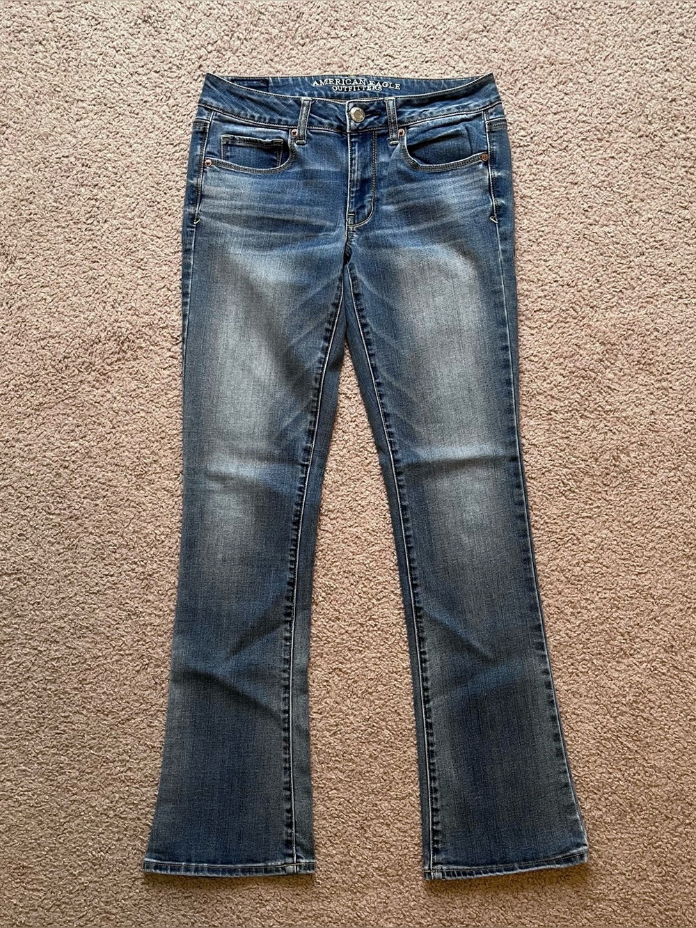 American Eagle Low-Rise Skinny Kick Bootcut Jeans Womens Size 6 Casual Y2K